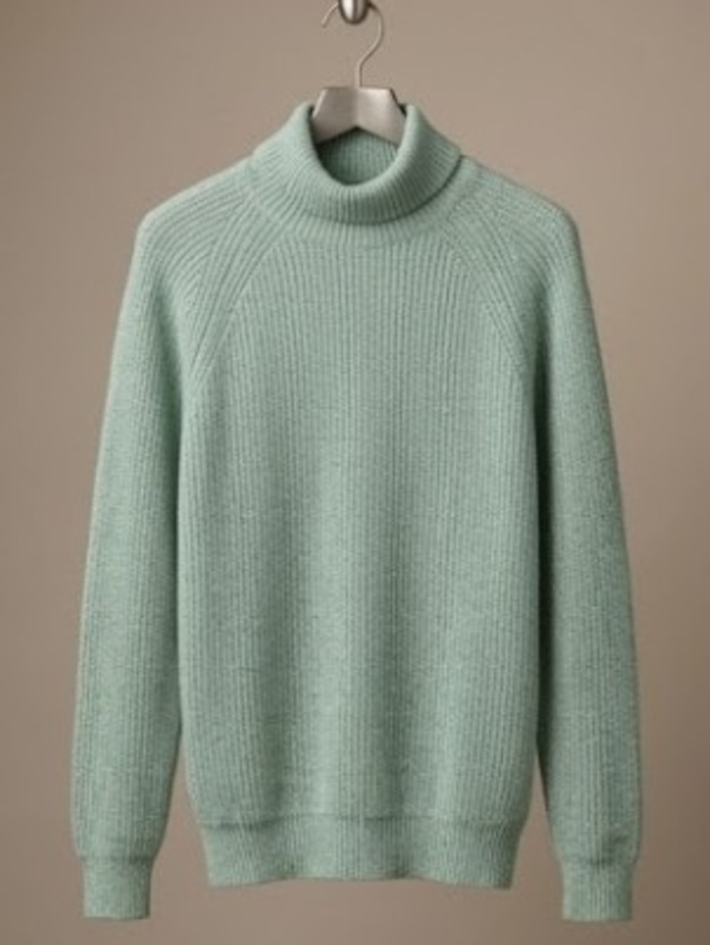 Club Monaco Wool Blend Mint Green Turtleneck Ribbed Sweater (Sz M) Capsule Cozy